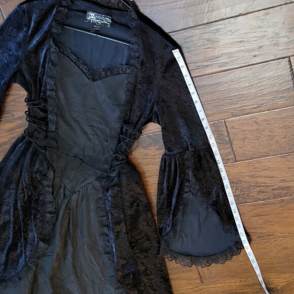 Eternal NYC Vintage Victorian Inspired Gothic Gown Black Velvet Dress Size Large - Picture 7 of 9